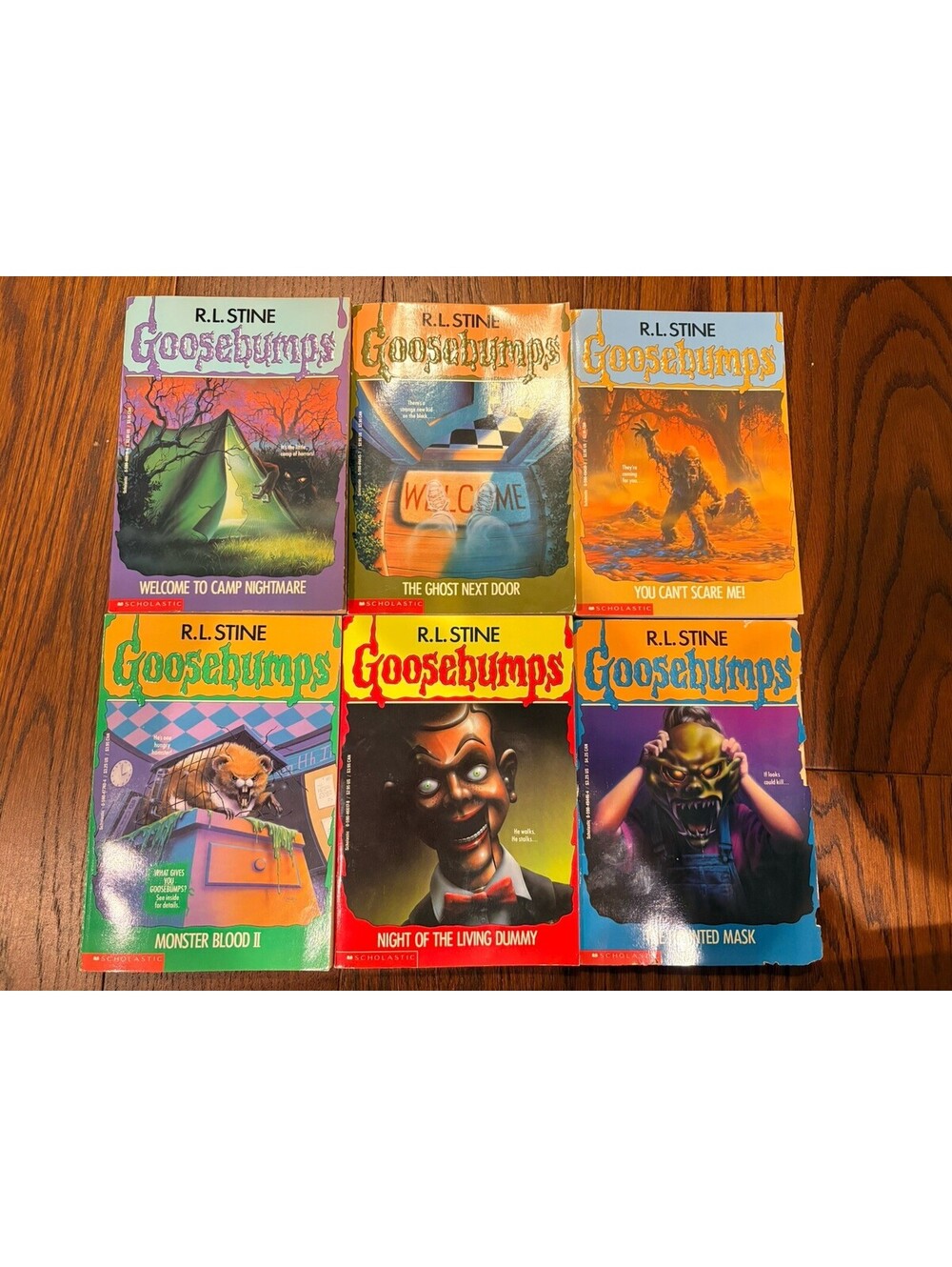 Vintage Goosebumps Books, RL Stine, Assorted Lot Of 6